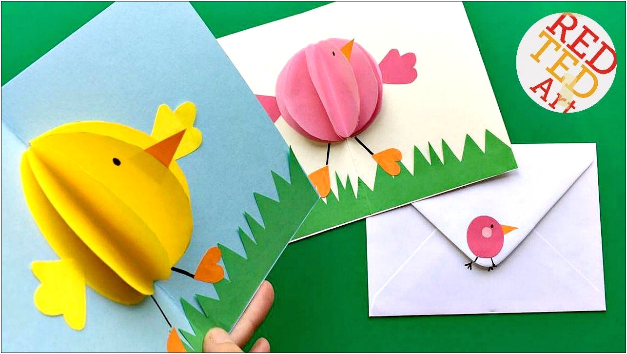 Pop Up Easter Chick Card Template