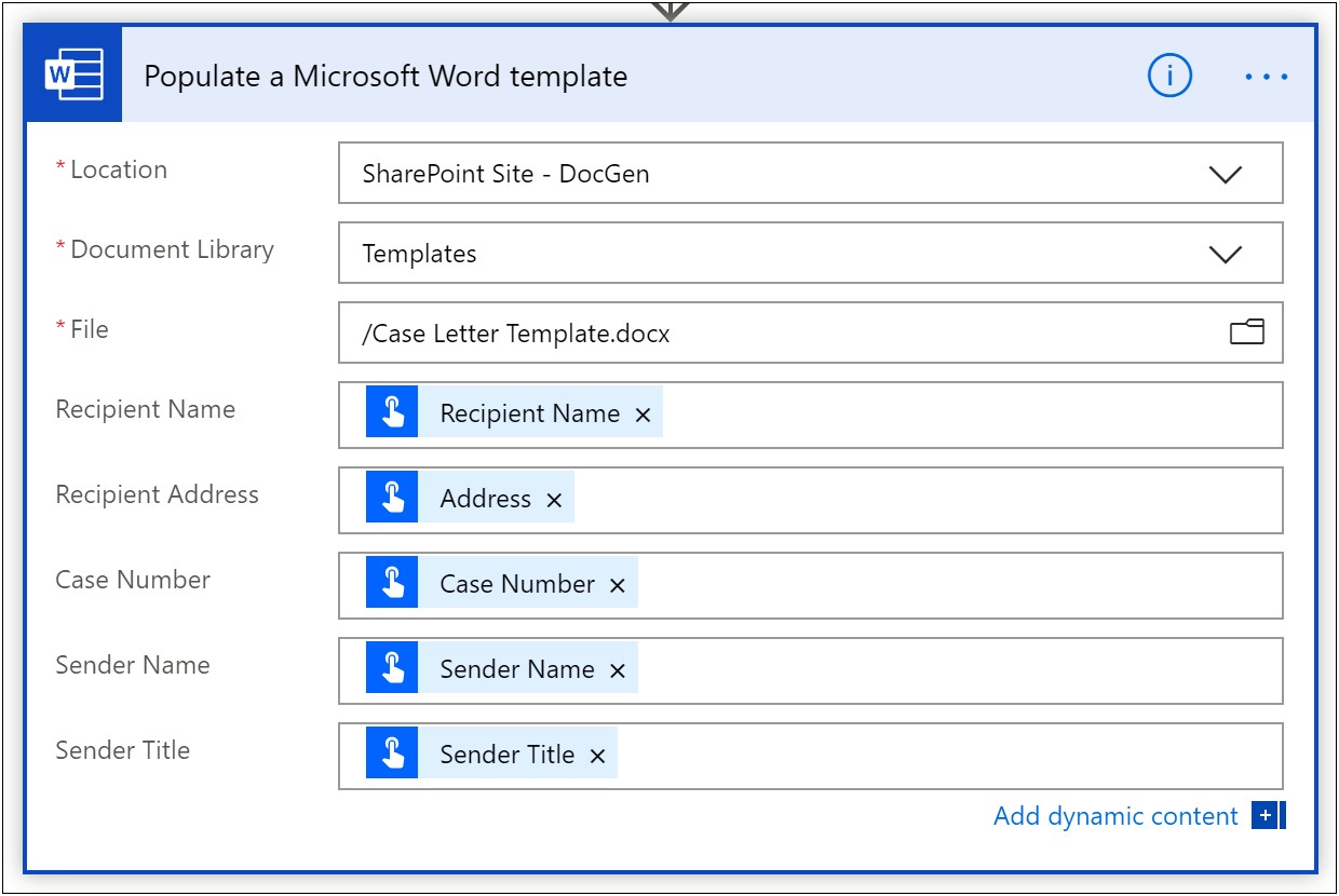 Populate A Microsoft Word Template Action In Flow