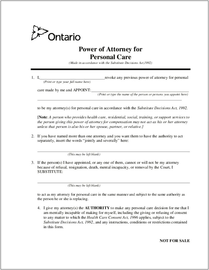 Power Of Attorney Template Word Document General