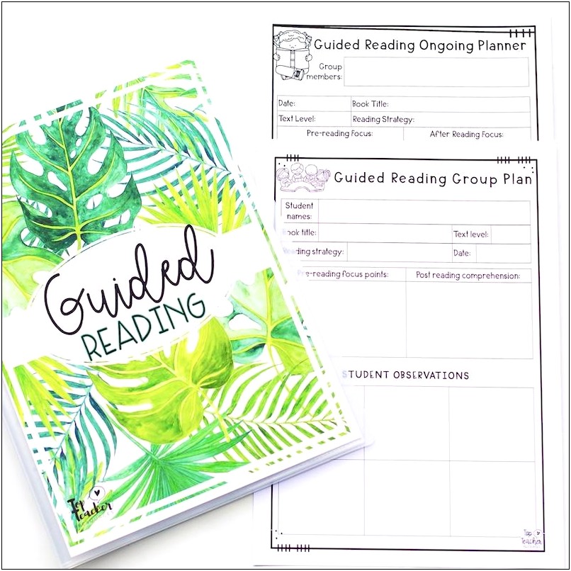 Pre A Guided Reading Planning Templates