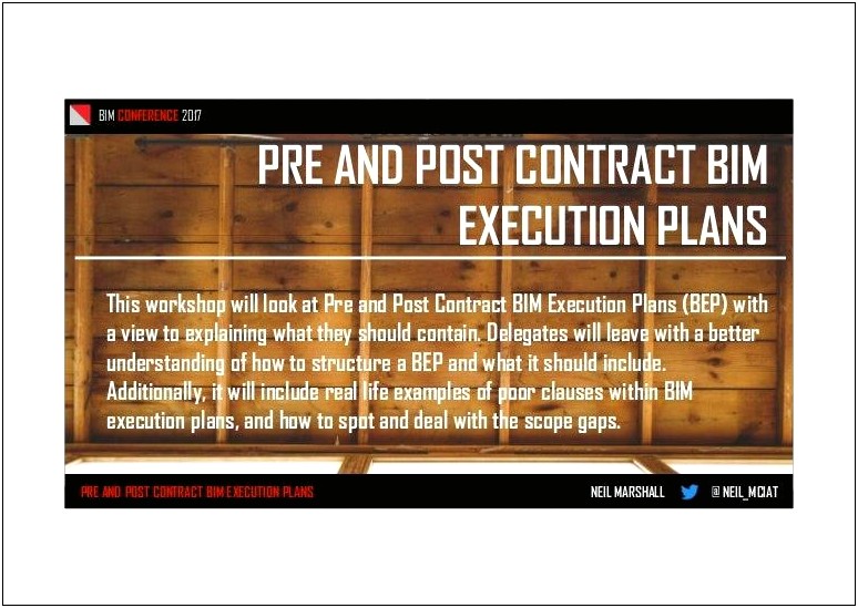 Pre Contract Bim Execution Plan Template