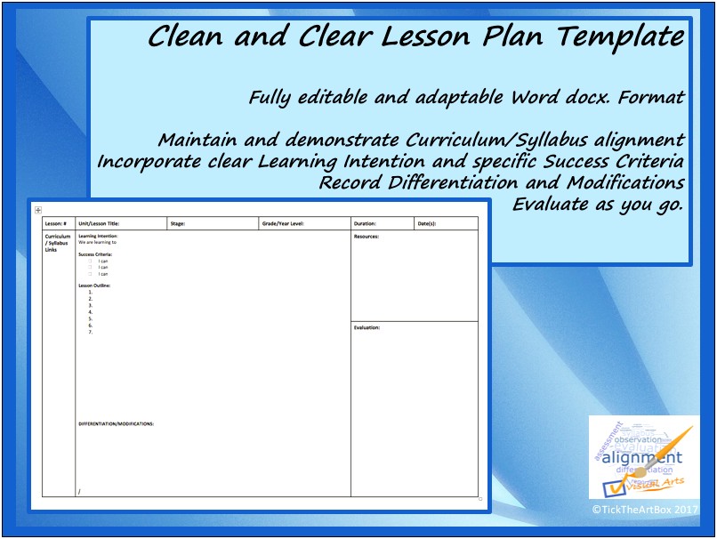 Pre K Lesson Plan Template Docx