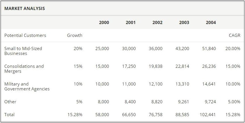 Primary And Secondary Market Template Business Plan