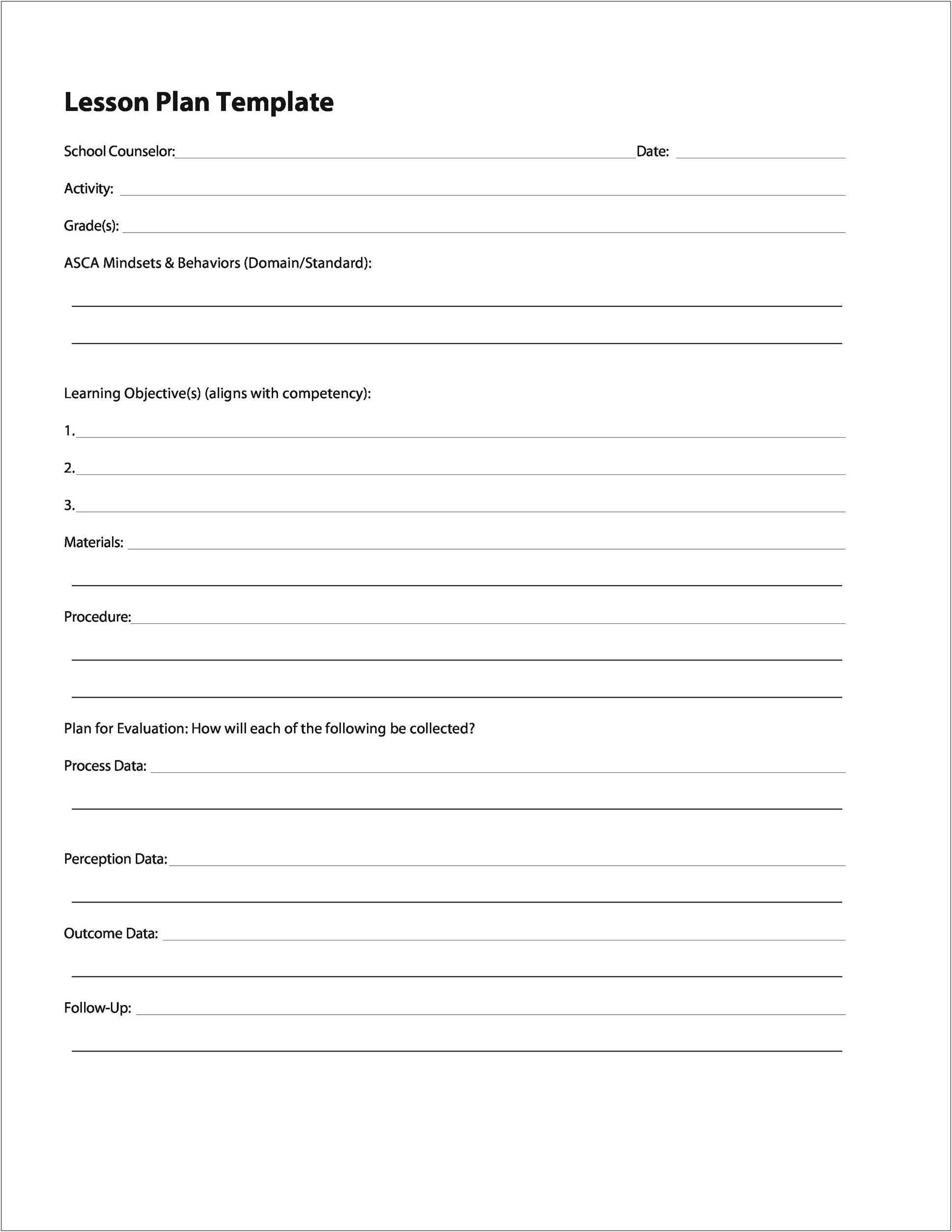 Primary School Lesson Plan Template Australia