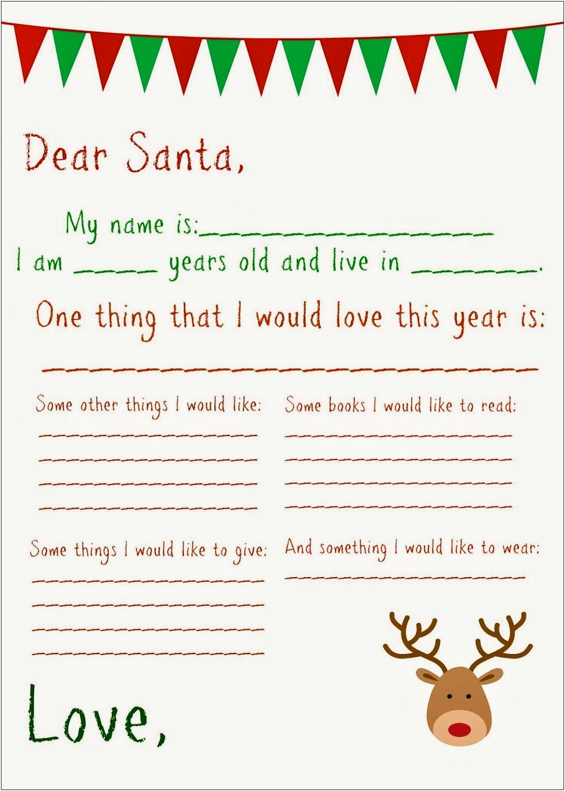 Print A Letter To Santa Template