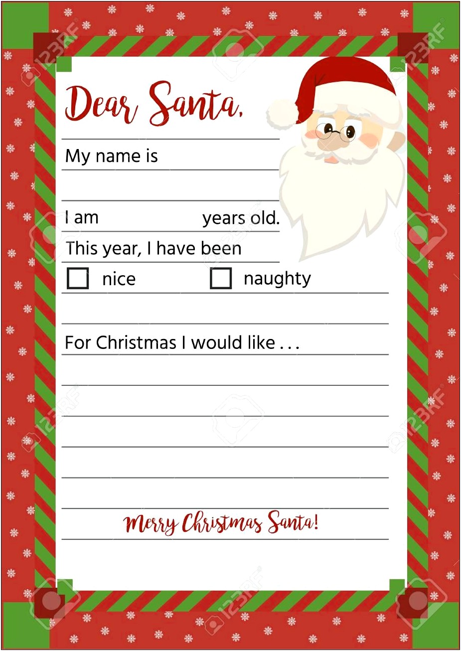 Printable A4 Letter To Santa Template