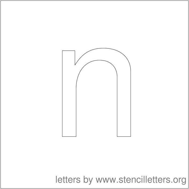 Printable Black Letter Lowercase N Template