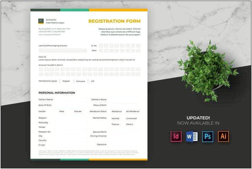 Printable Conference Registration Form Template Word