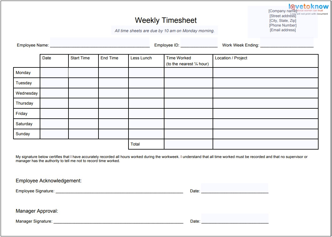 Printable Daily Employee Sign In Sheet Template Word
