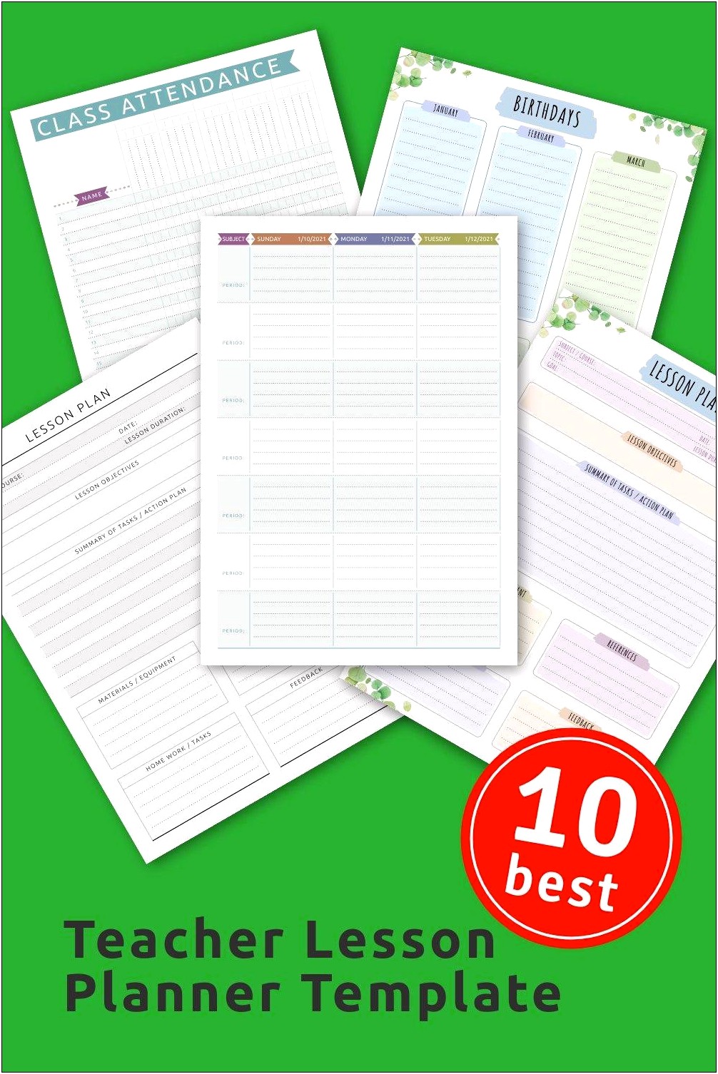 Printable Daily Single Subject Lesson Plan Template