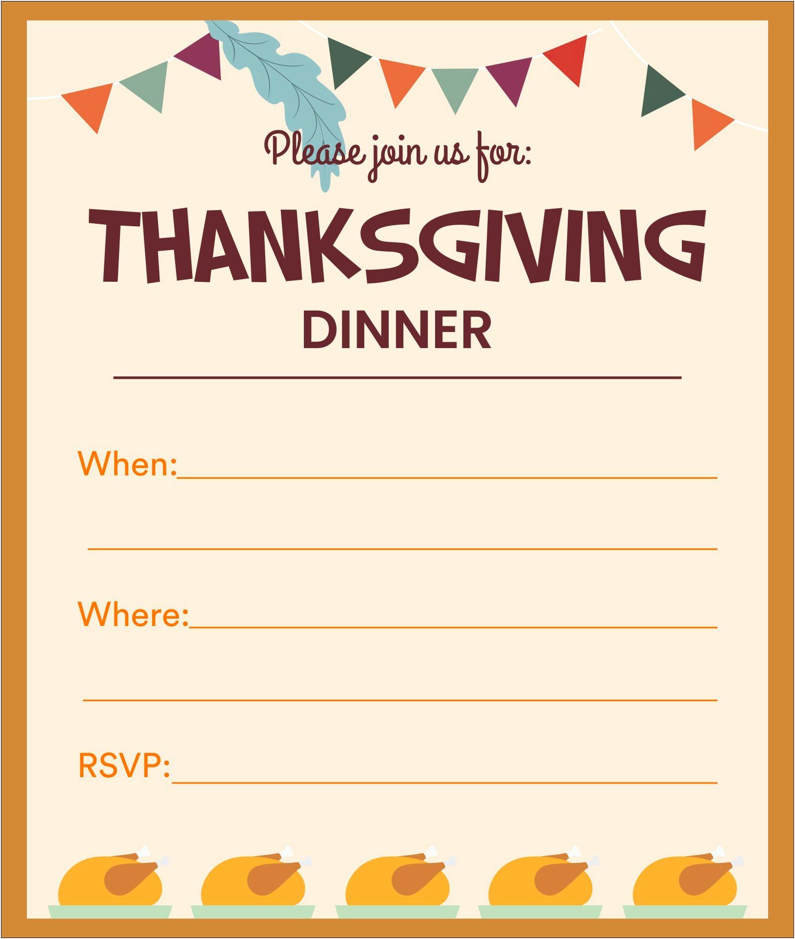 Printable Fall Lunch Invitation Templates For Word