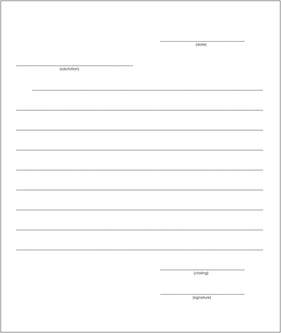 Printable Friendly Letter Template For Elementary Students