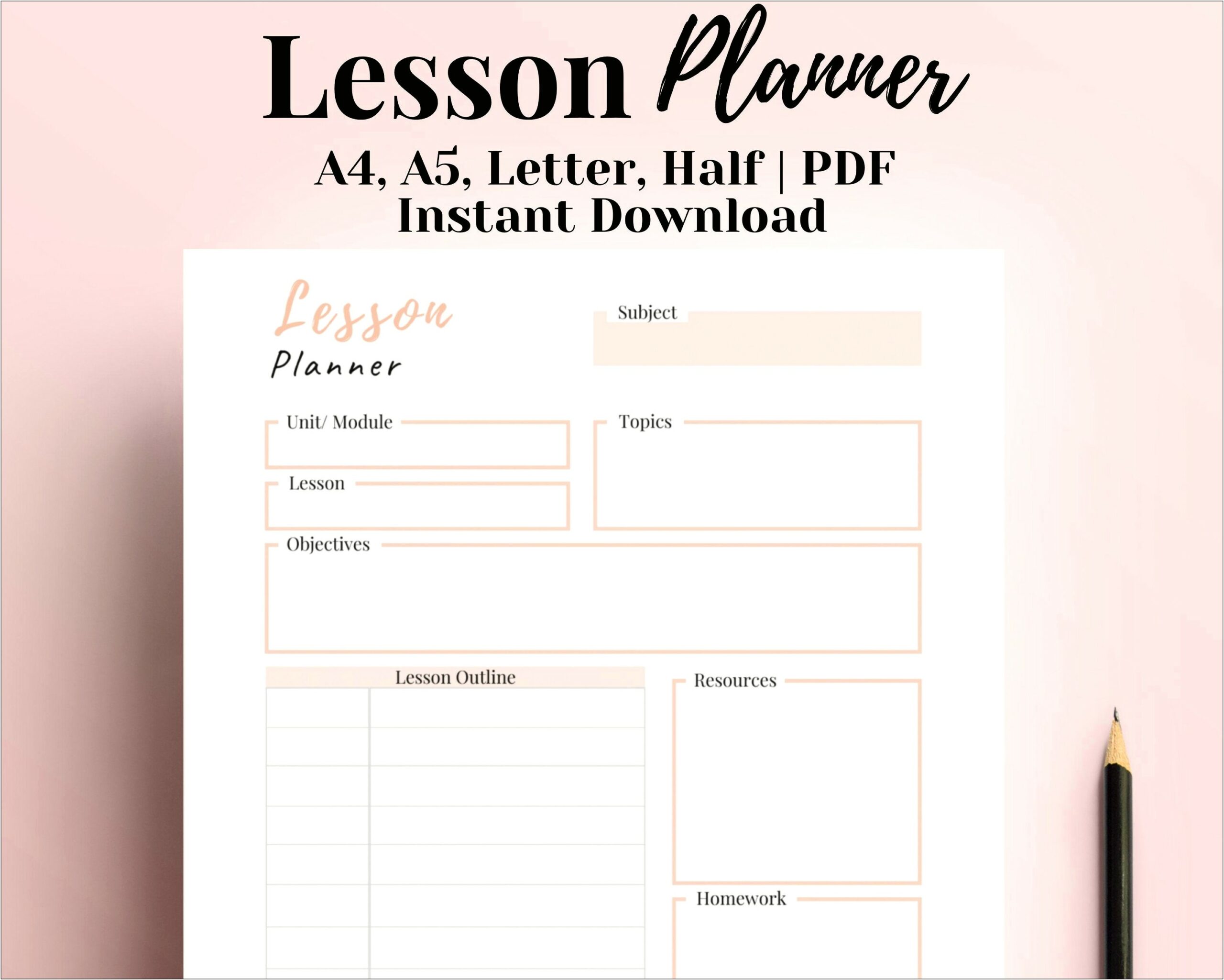 Printable Lesson Plan Template For Elementary School