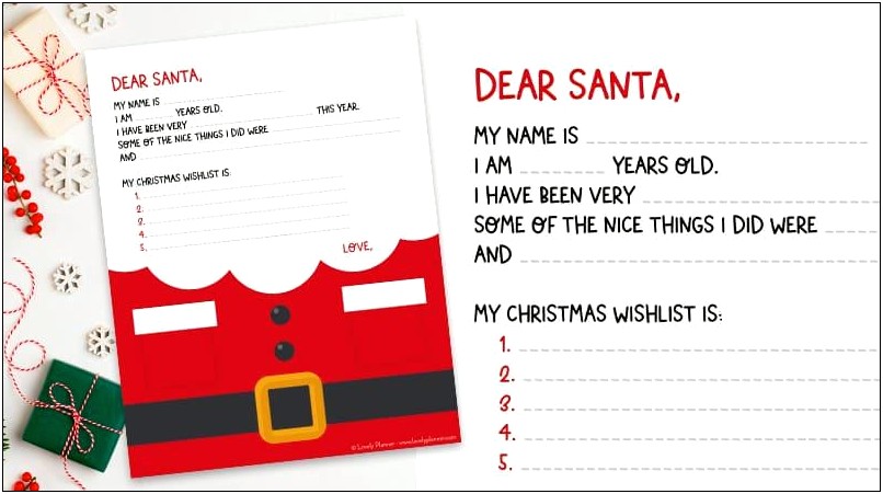 Printable Letter From Father Christmas Word Template