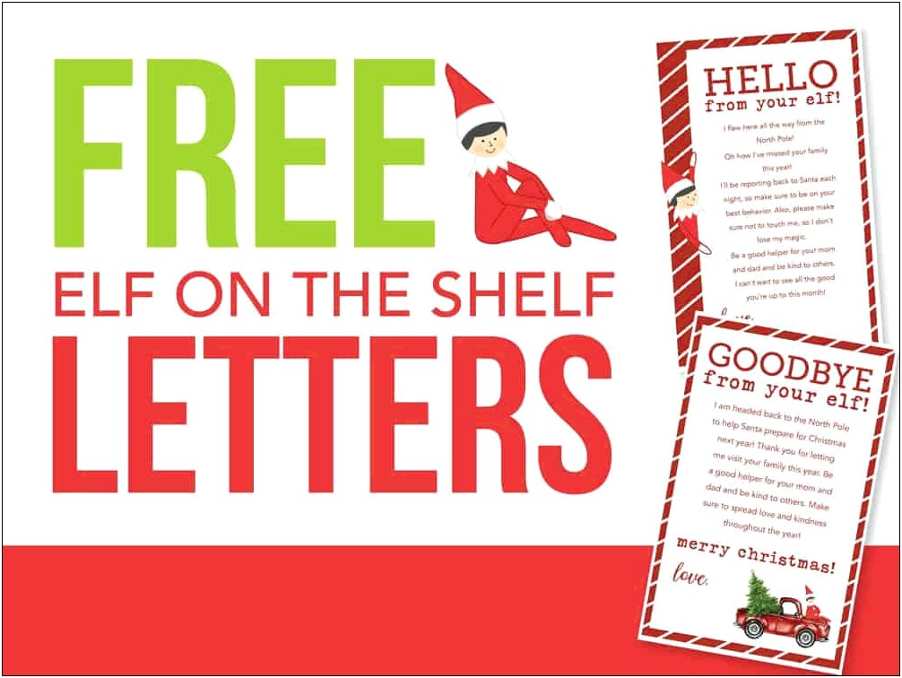 Printable Letter Template From Elf On The Shelf