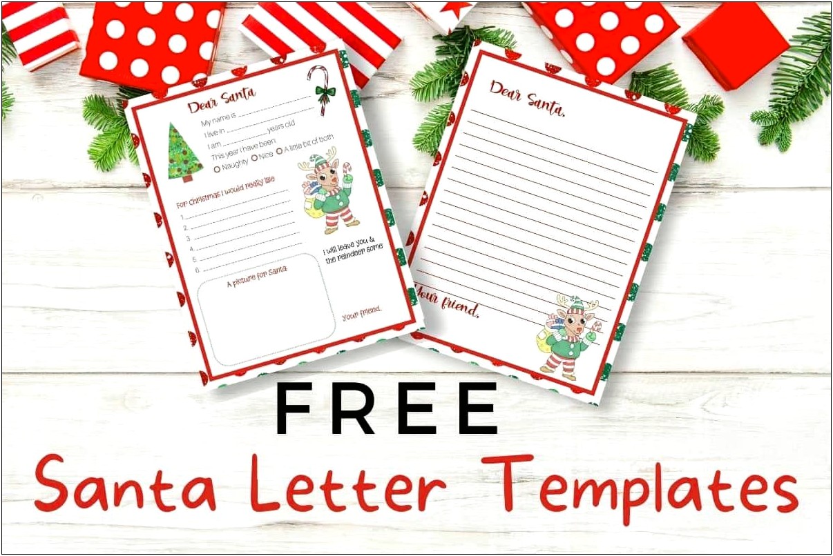 Printable Letter To Santa Template Blank