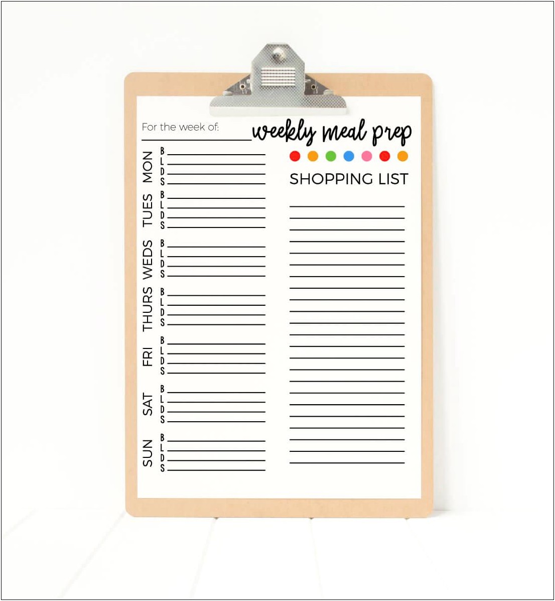 Printable Meal Planning Template With Grocery List