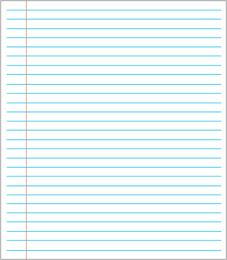 Printable Notebook Paper Template For Word