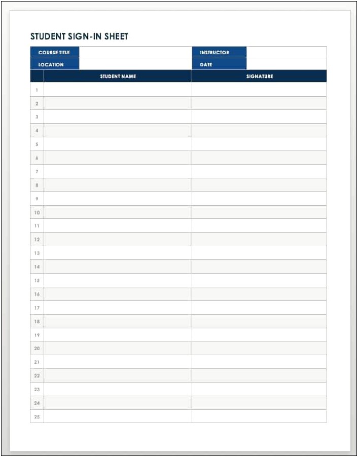 Printable Sign In Sheets Template Word