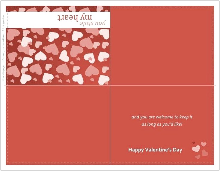 Printable Valentine Card Template Ms Word
