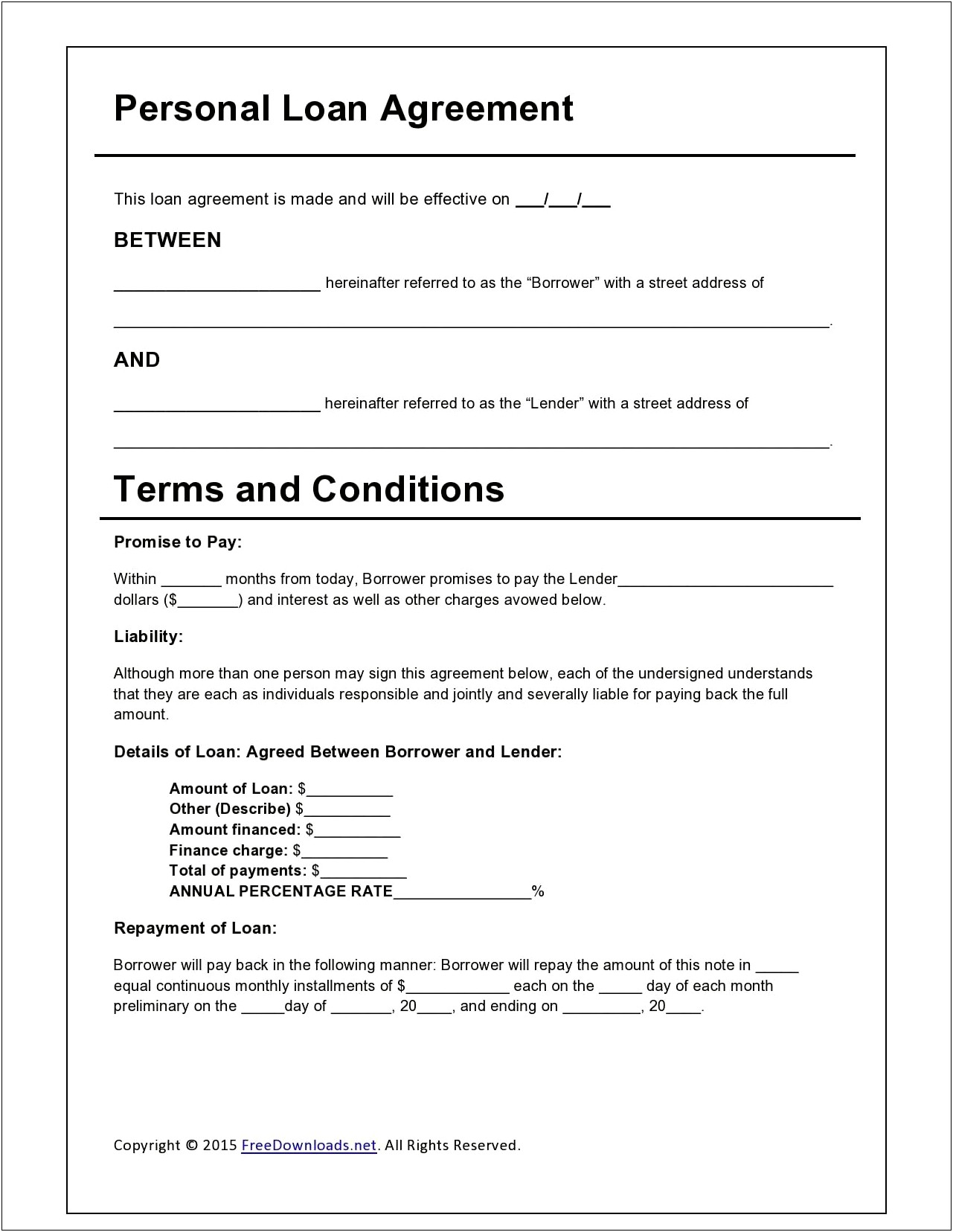 Private Party Car Installment Payment Plan Agreement Template