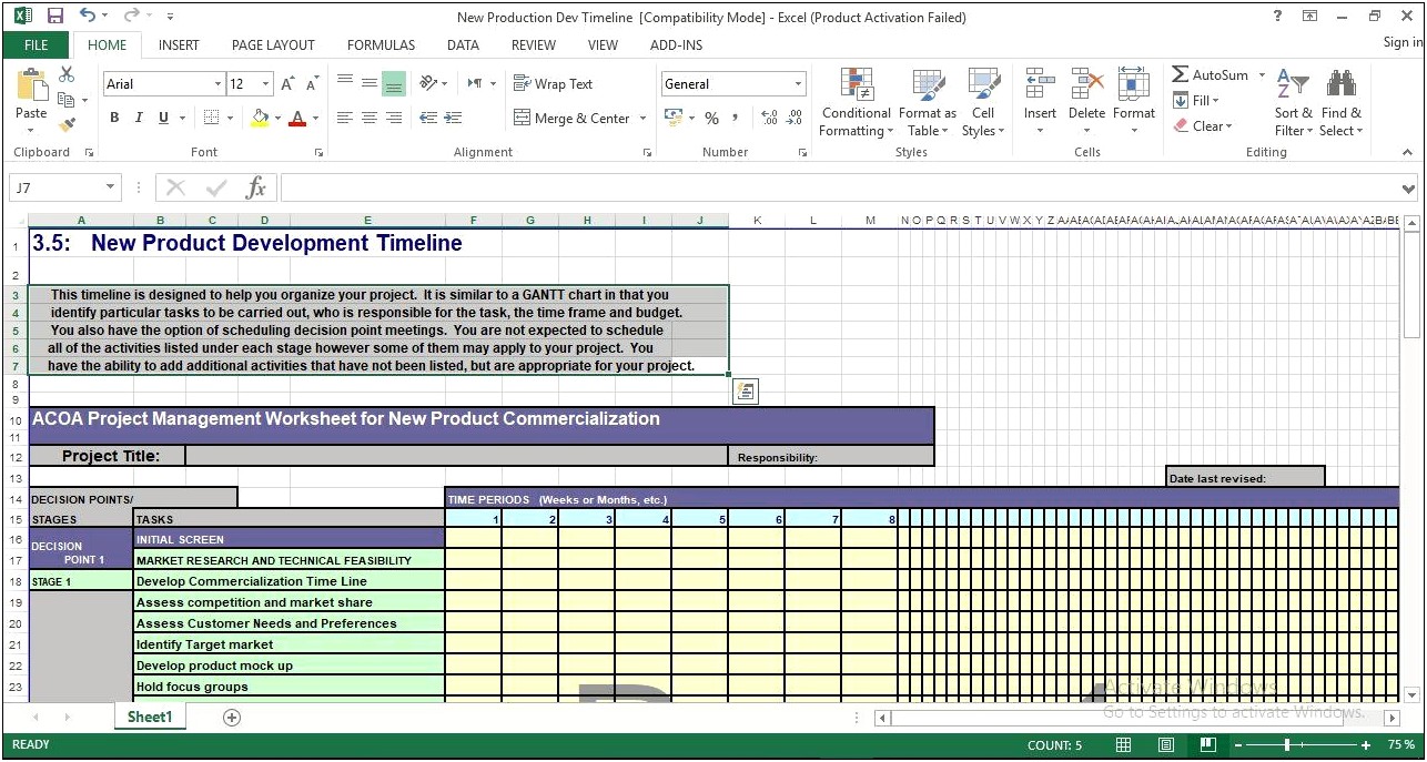 Production Planning And Control Excel Template