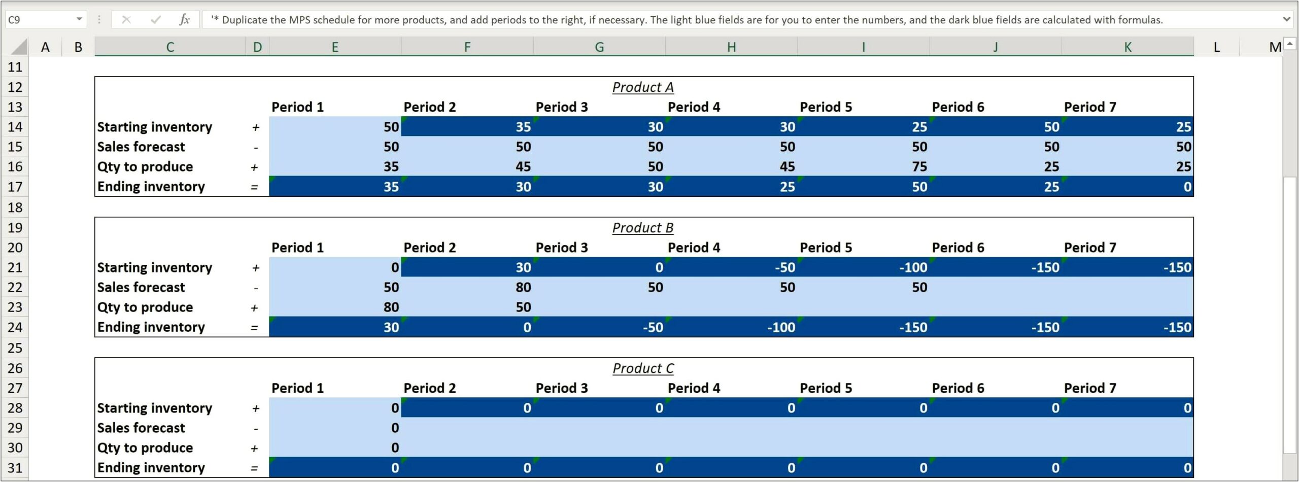 Production Planning Template Excel Open Source