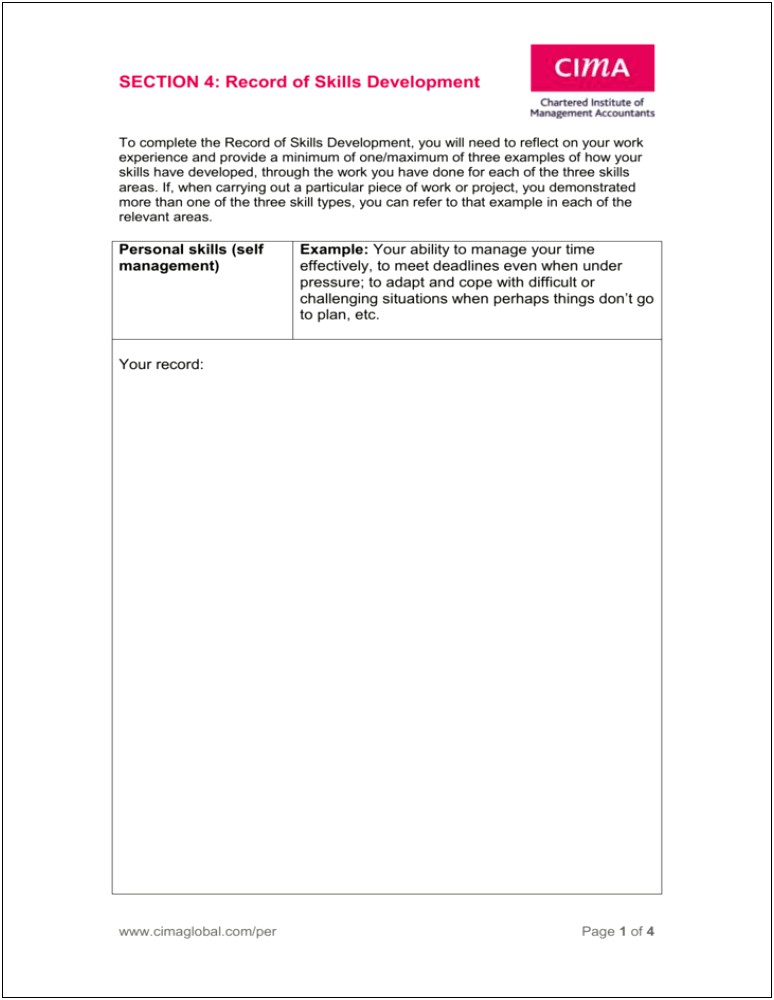 Professional Development Plan Template For Accountants