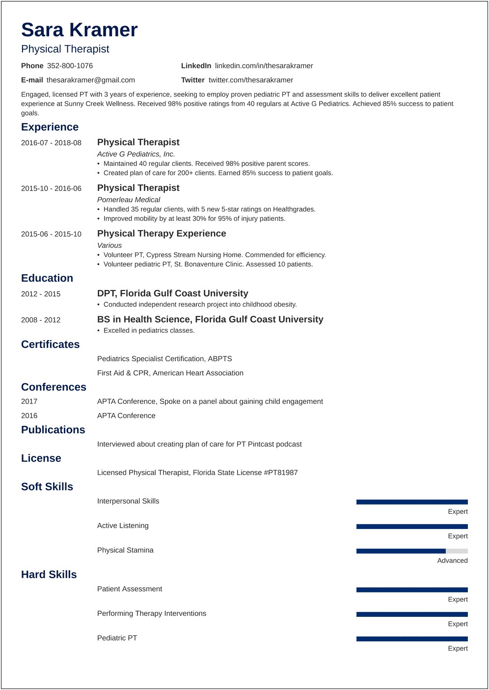 Professional Development Plan Template For Physical Therapists