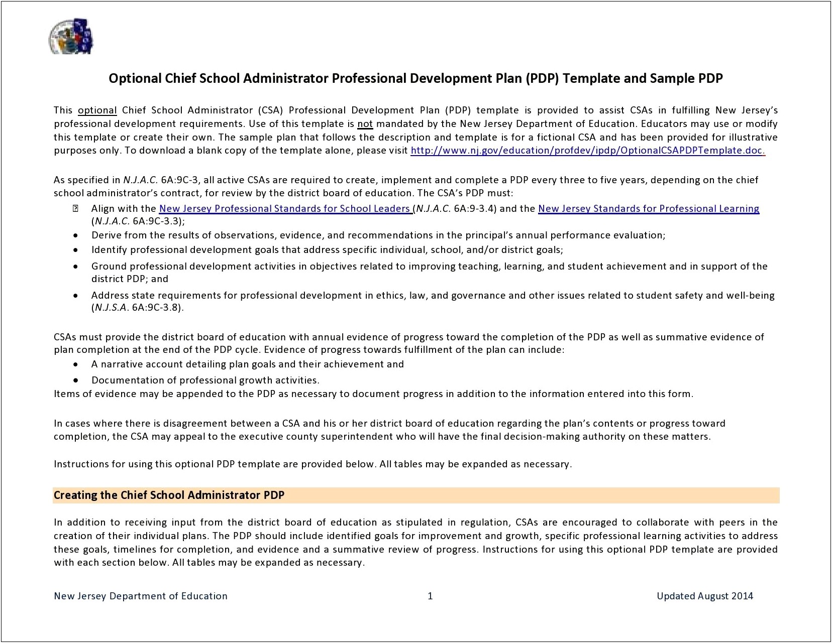 Professional Development Plan Template For Trainers