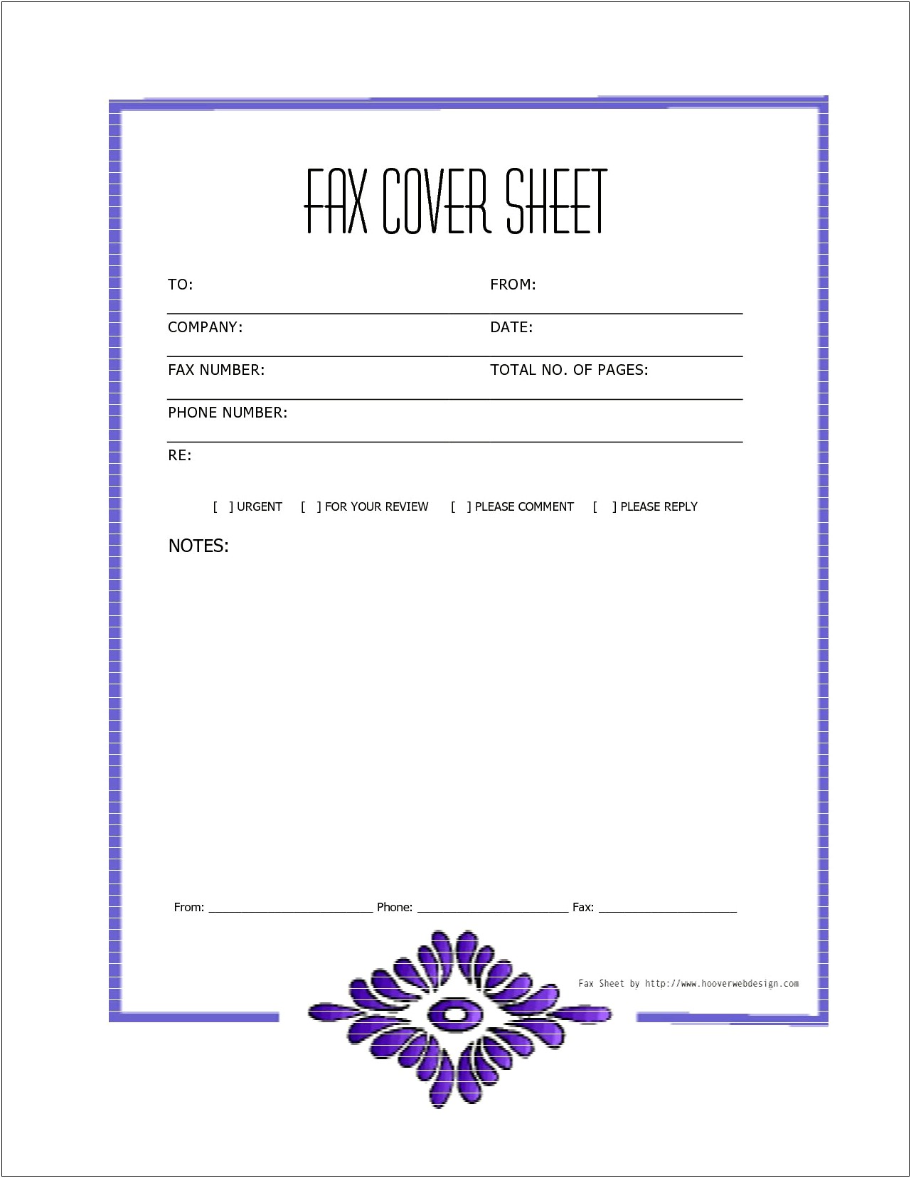 Professional Fax Cover Sheet Template Word