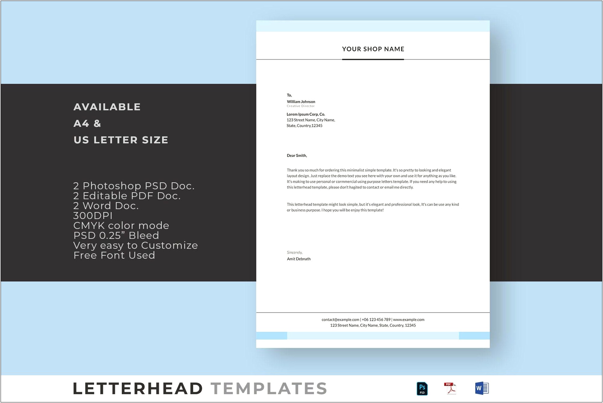 Professional Free Personal Letterhead Templates Word