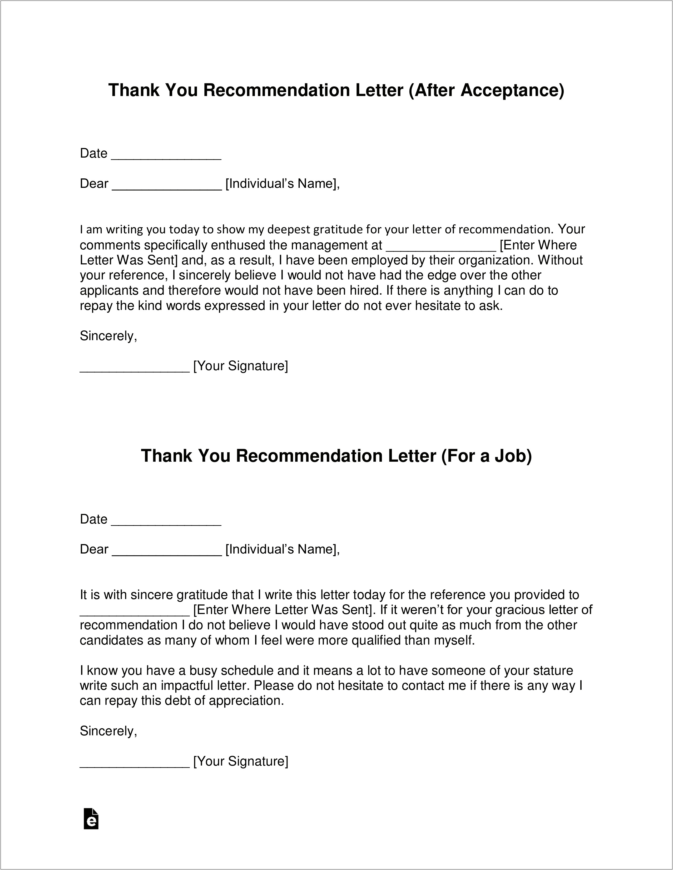 Professional Thank You Letter Template Word