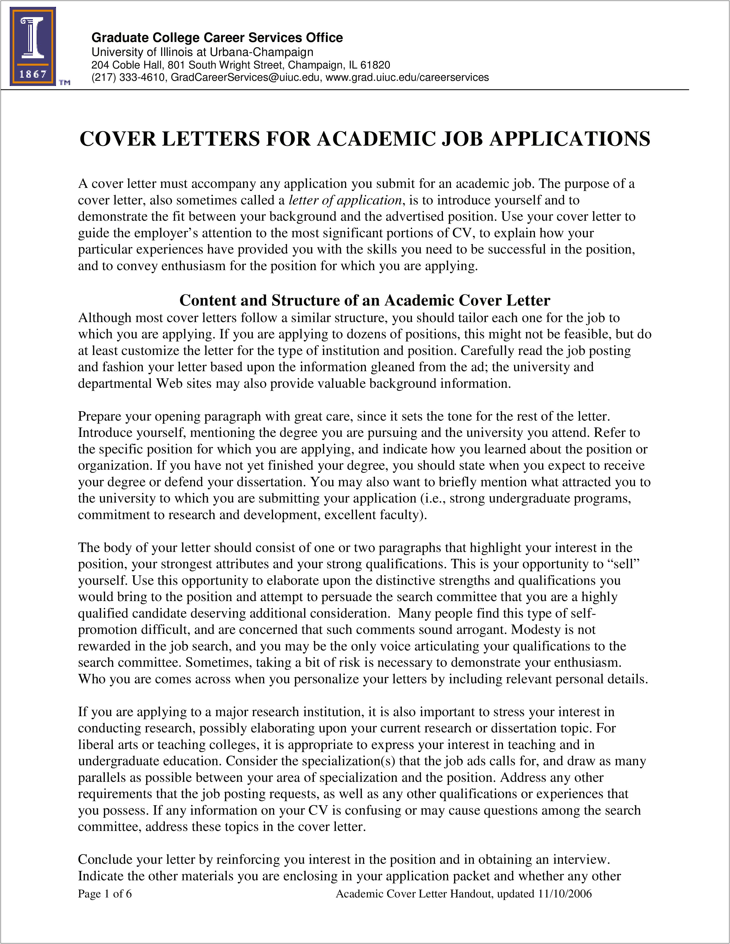 Professor Is In Cover Letter Template