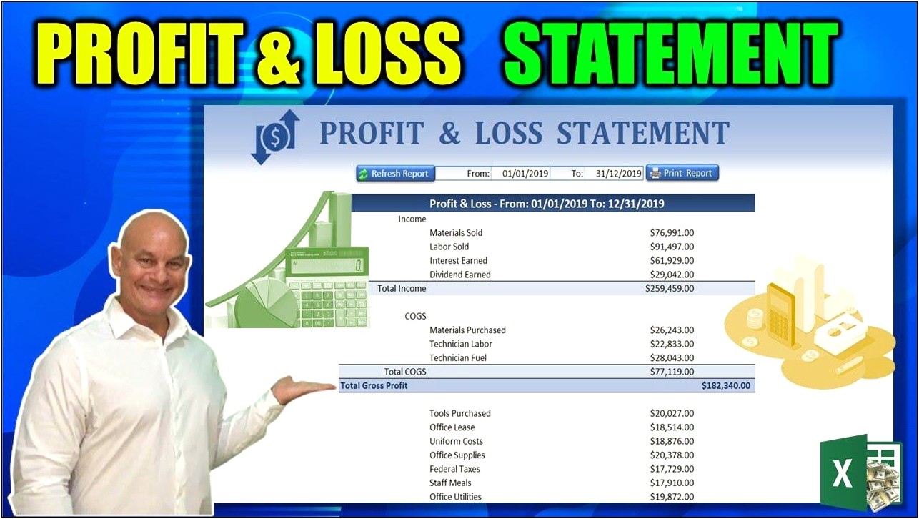 Profit And Loss Chart Template Word