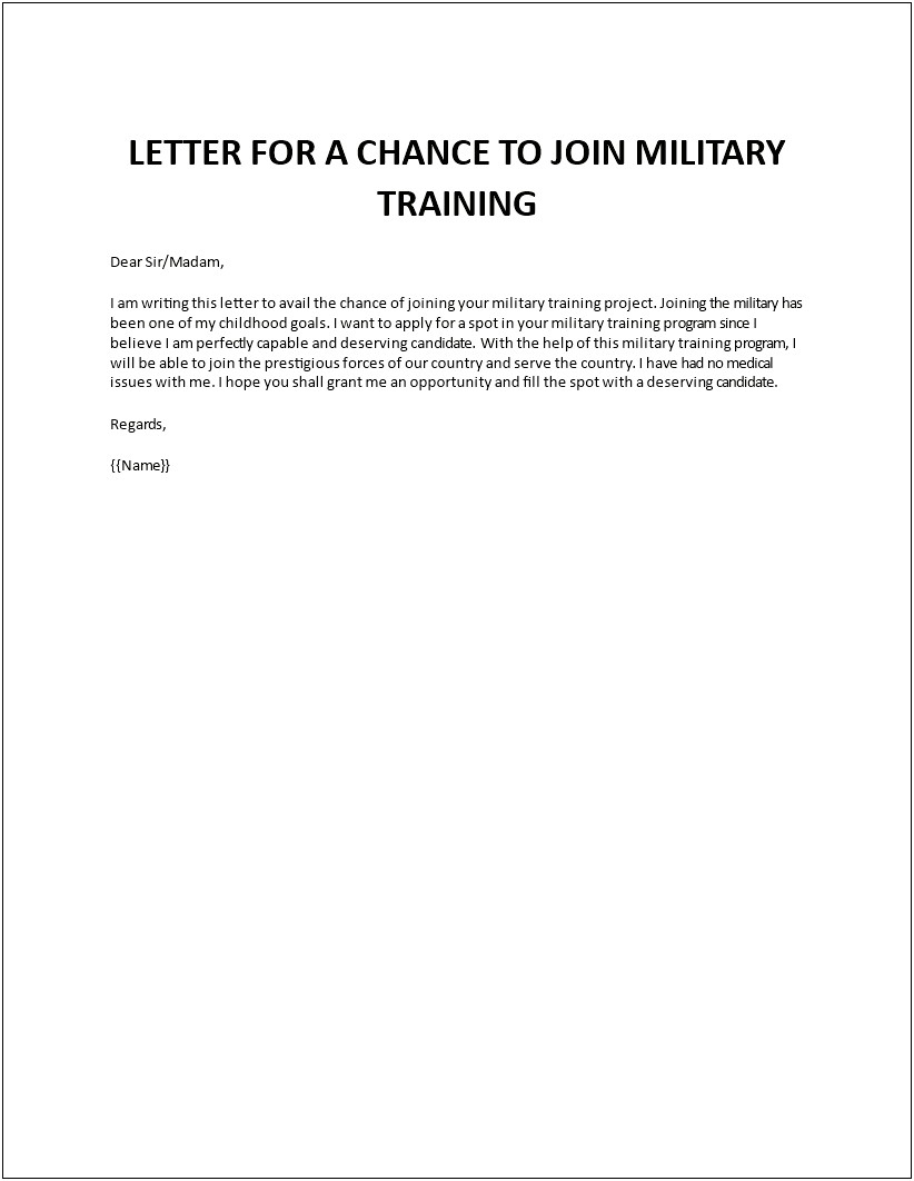 Program Of Instruction Military Cover Letter Template