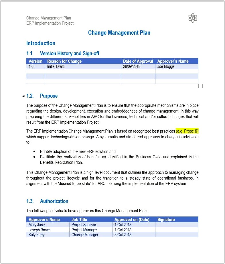 Project Change Management Plan Template Wikipedia