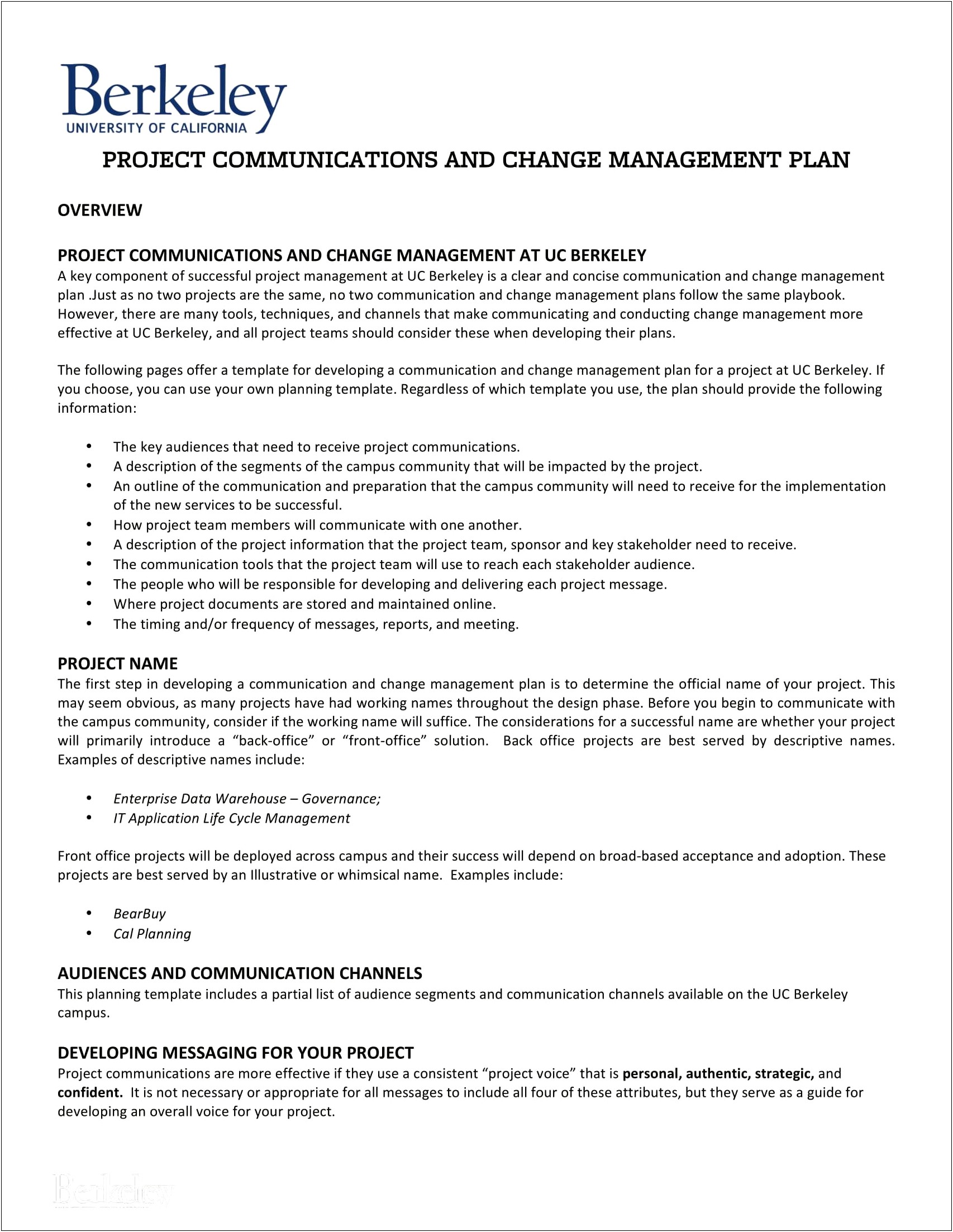 Project Communication Management Plan Communications Plan Template Word