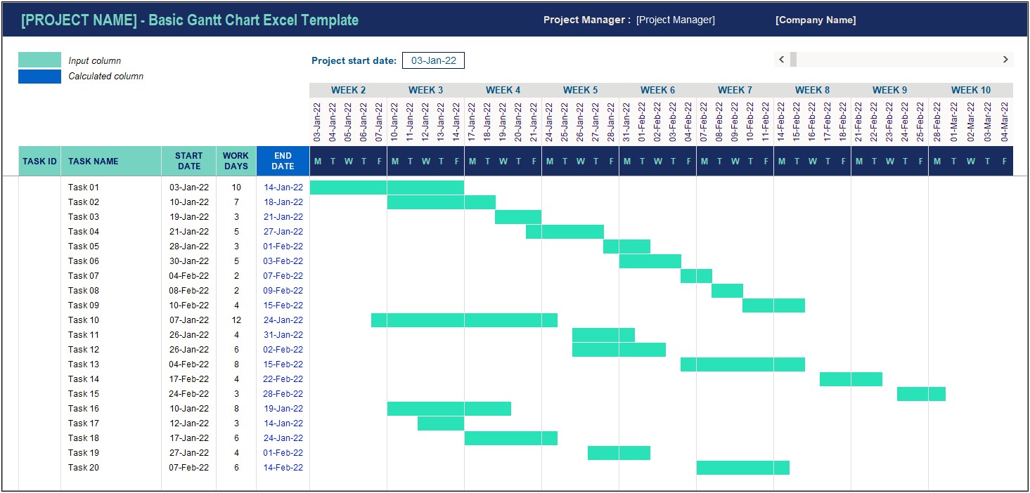 Project Management Plan Gantt Chart Templates