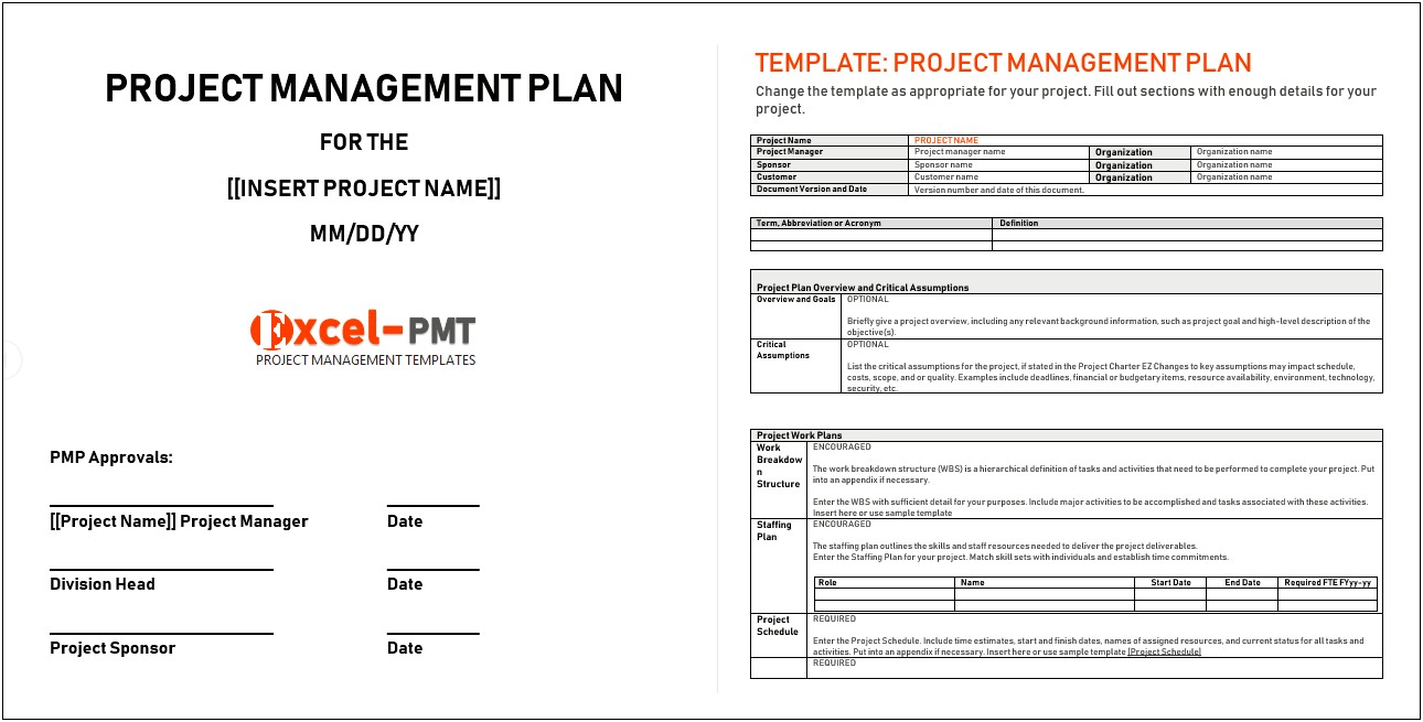 Project Manager Project Management Plan Template