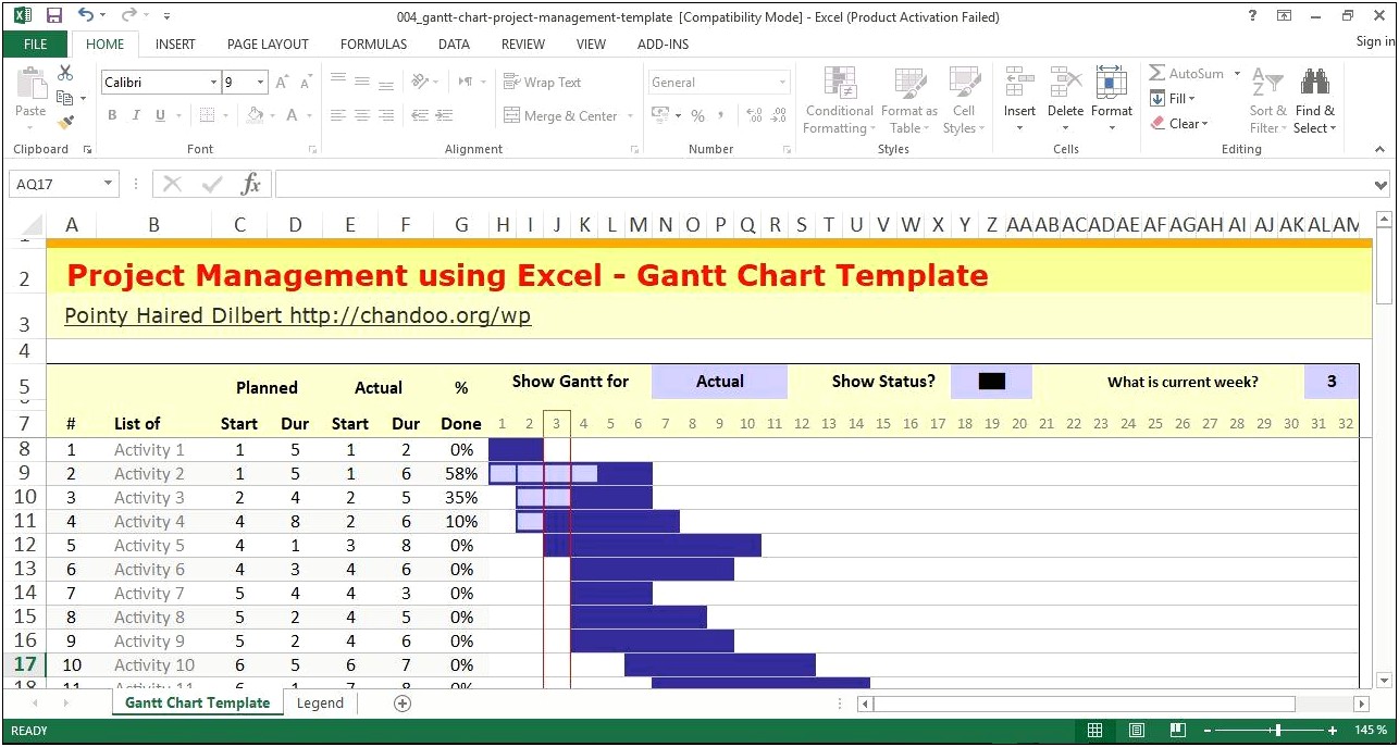 Project Plan Template Excel Gantt Free