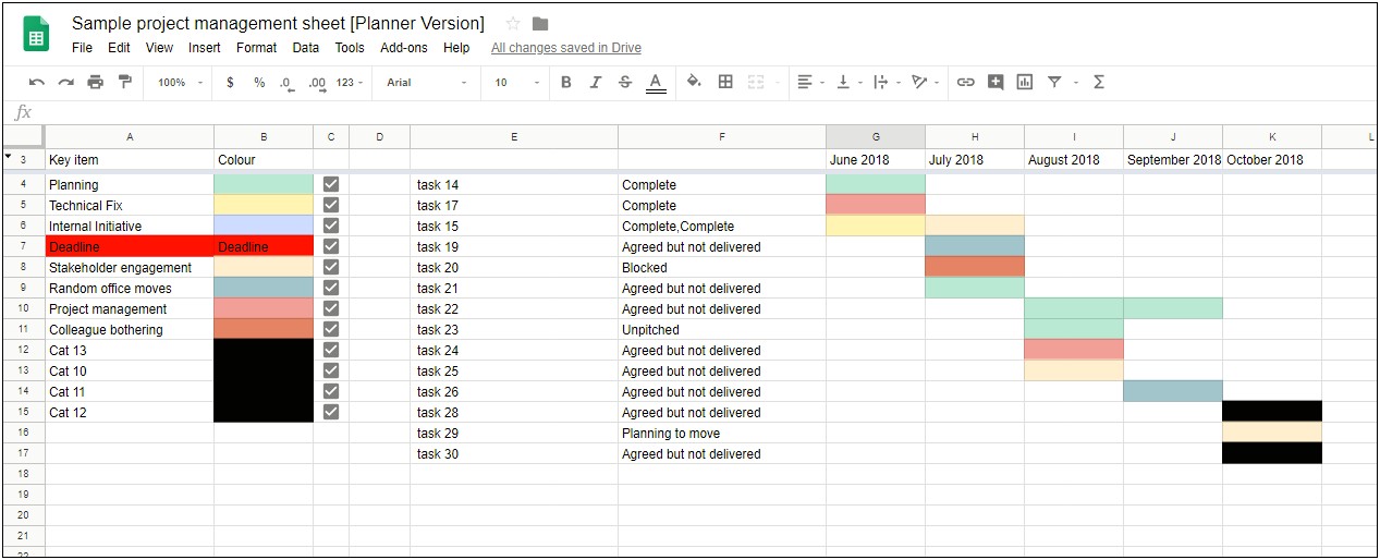 Project Planning Calendar Template Google Sheets