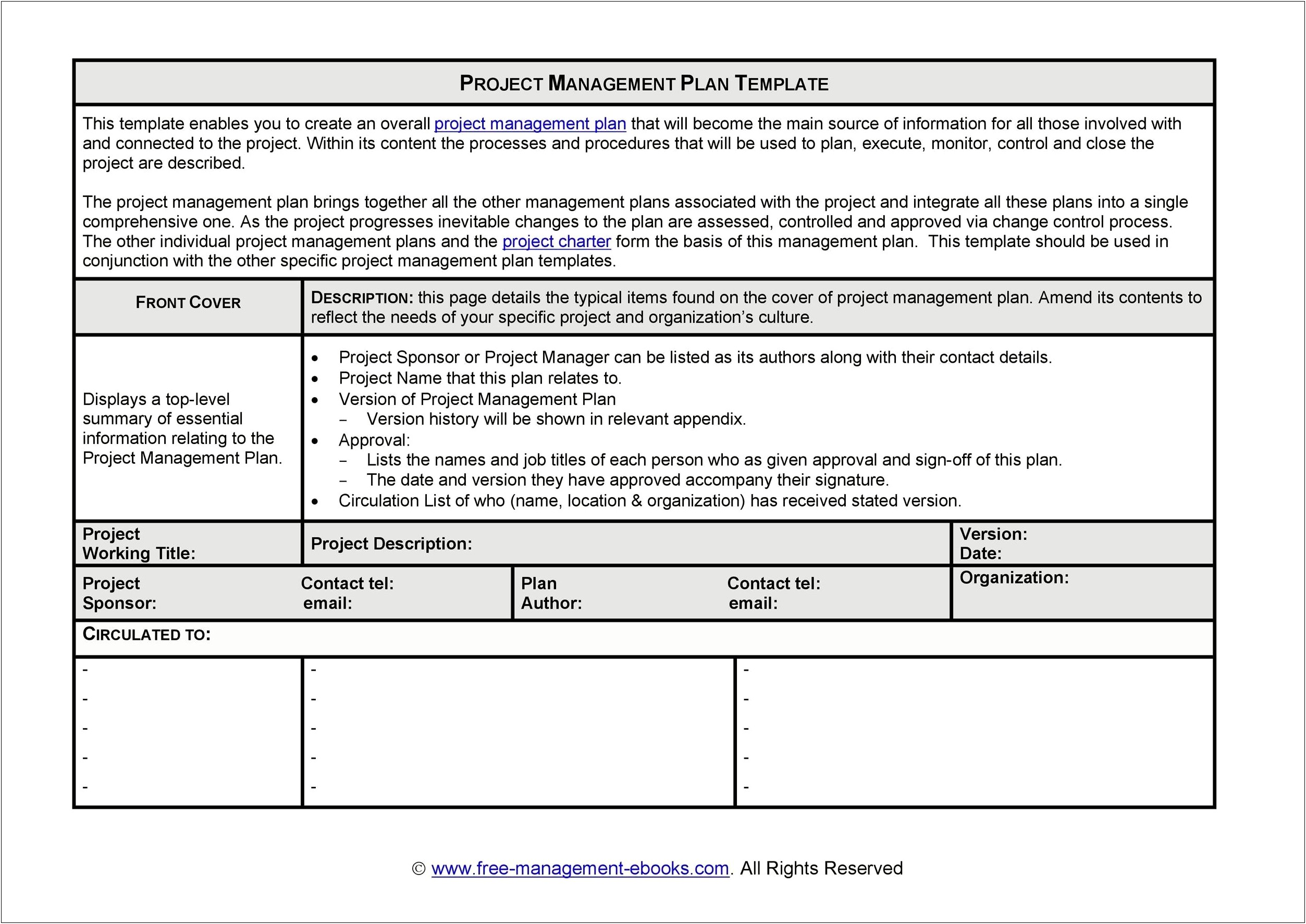 Project Quality Evaluation Management Plan Template