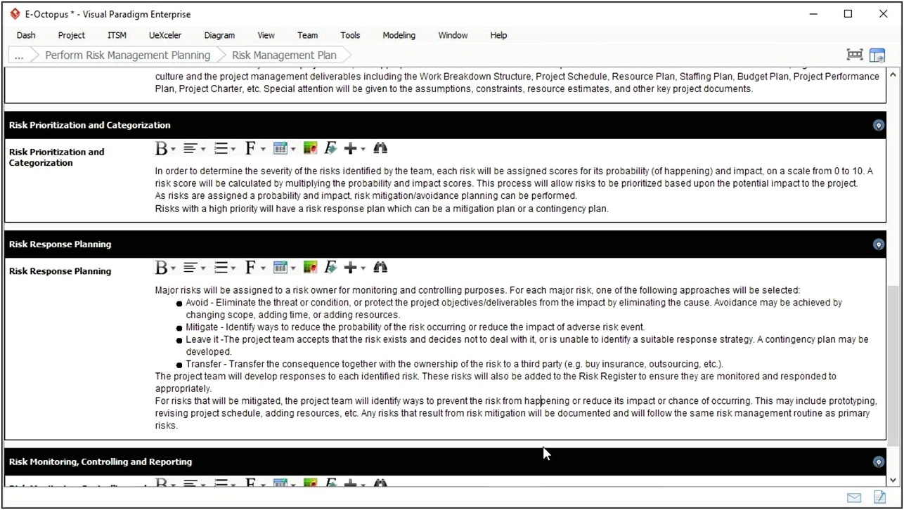 Project Risk Management Plan Template Doc