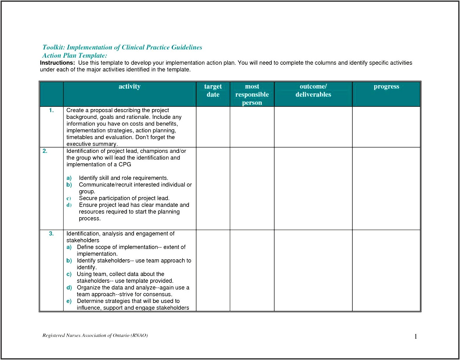 Project Team Communication Plan Excel Template