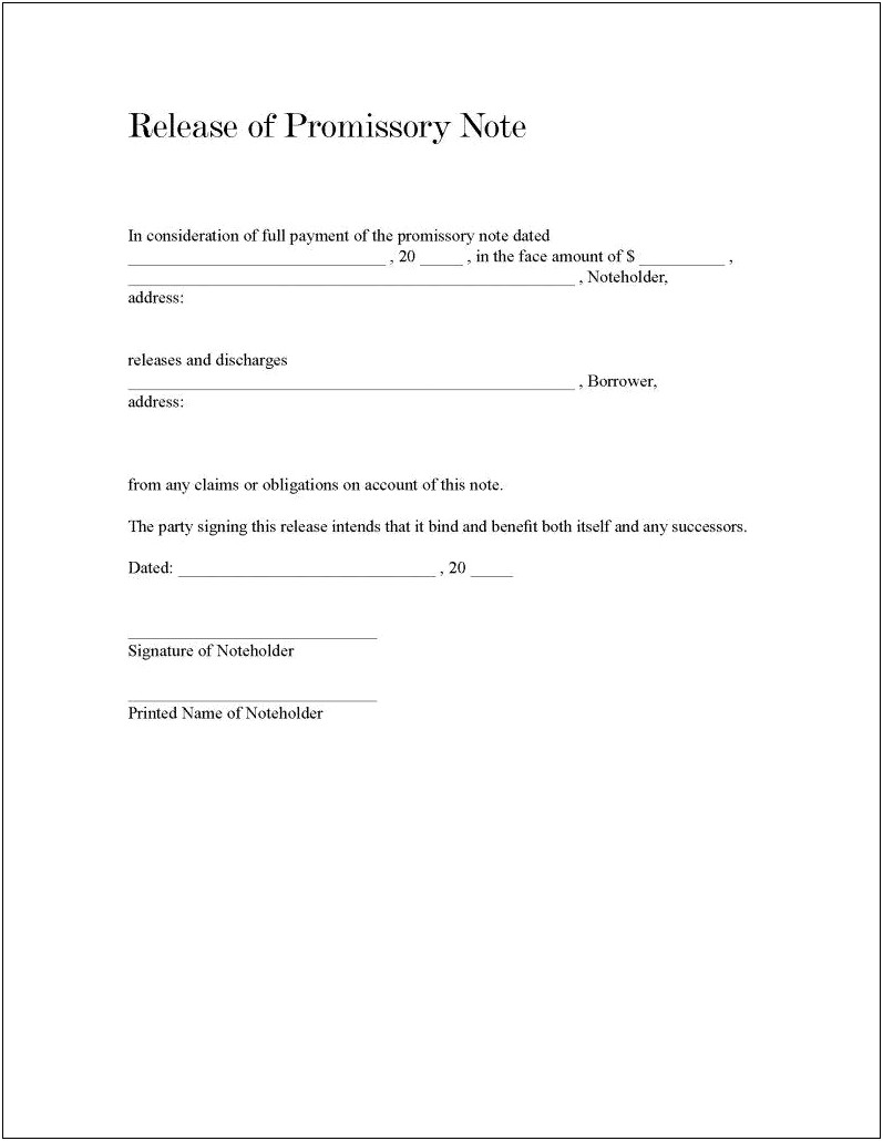 Promissory Note Payoff Letter Sample Template