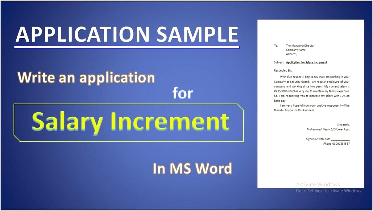 Promotion And Salary Increase Letter Template