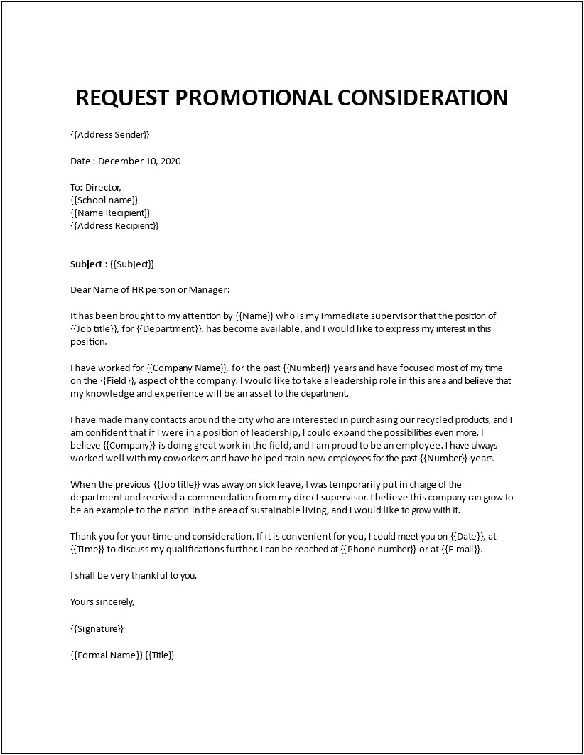 Promotion Letter Template Accepted By Employee And Manager