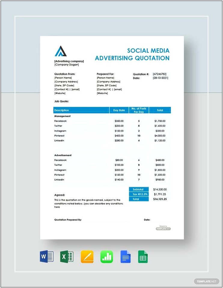 Promotional Media Schedule Template For Microsoft Word