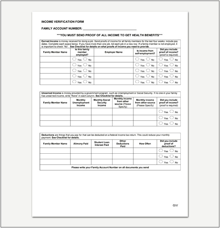 Proof Of Cash Income Letter Template